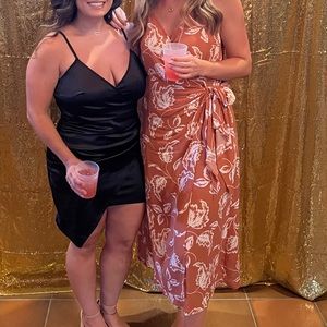 Orange floral boutique dress